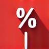 Percentage down icon indicating high commissions