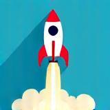 Rocket launch icon for going live